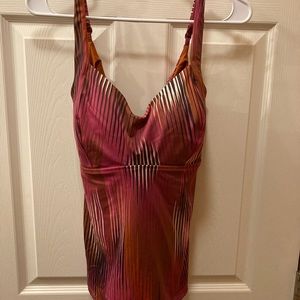 Athleta Ibiza orange pink swim tankini 38 d/dd